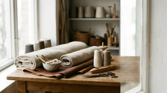 Scene mettant en valeur l'artisanat textile et la qualite des matieres durables pour un investissement responsable